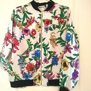 Floral Bomber Jacket-Size Large